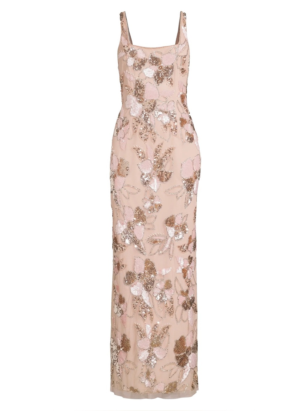 Aidan Mattox Embellished Gown with Pink and Gold Accents